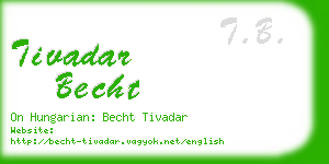 tivadar becht business card